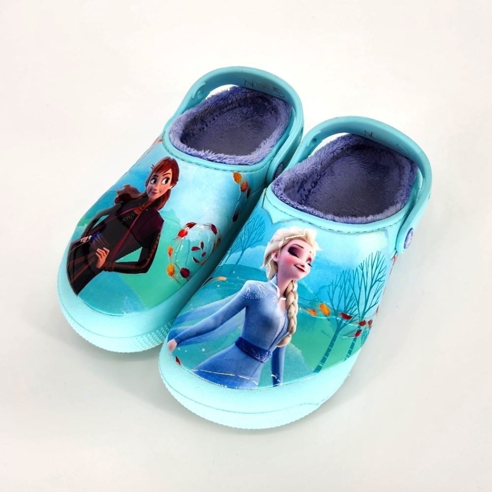 Crocs Frozen Fur Lined Clogs Disney Anna Elsa Girl's Junior 3